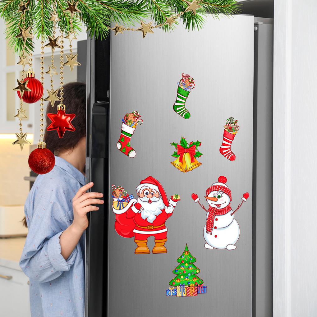 Fridge Metal Door Magnets For Christmas Tree Decoration Magnetic Garage Door Stickers Holiday