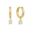 ANIA HAIE Gold Drop Solitaire 925 Silber Ring Ohrringe E061-08G