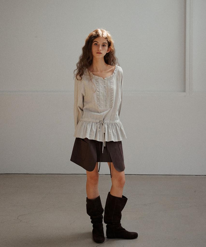 Auro Cowgirl Pocket Skirt [ Brown ]