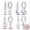 100% Copper Metal Music Notation Earring Zircon Love Lock Hoop Earring Designed For Women Trendy Fashion Girl Party High Quality Fine Jewelry Gifts
