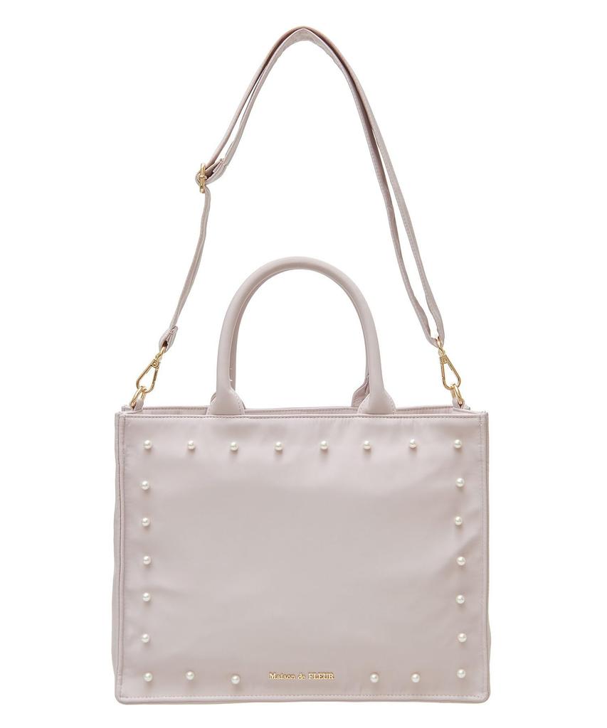 Maison de Fleur Pearl 2-Way Tote Bag, Women's, 8A43F0J9800, Grayish Pink
