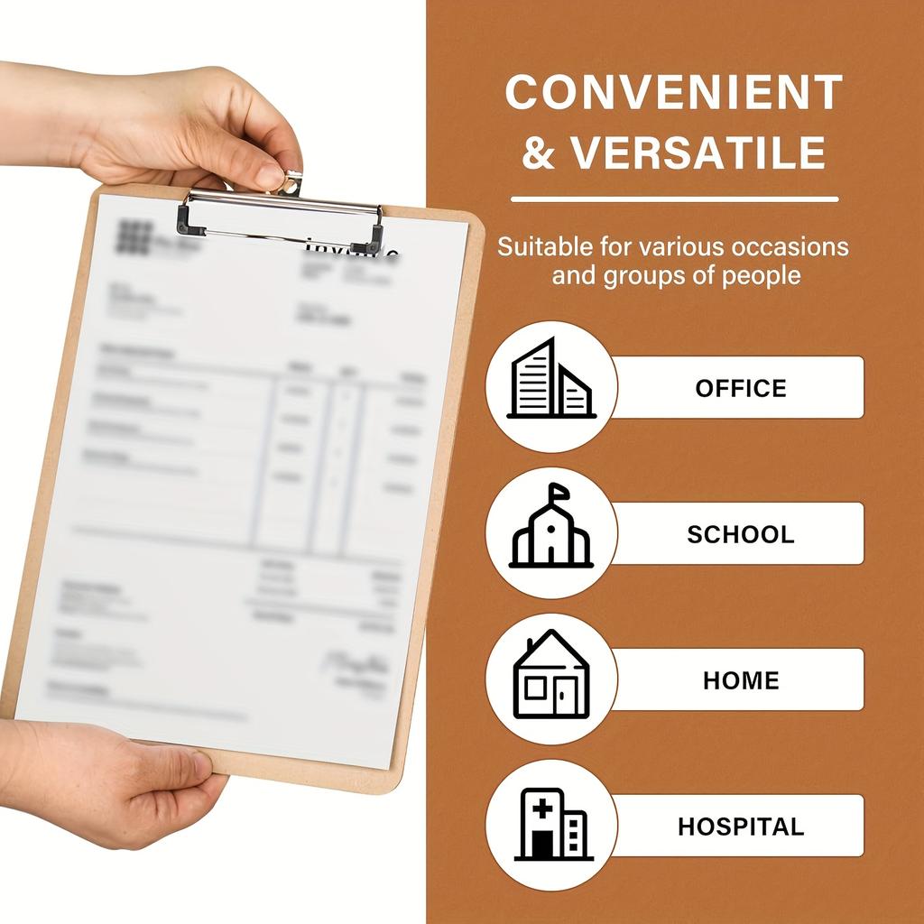 6/10pcs Writing Board Cardboard Office Clipboard Standard A4 Letter Paper Size, with Low-Key Clip 12.5 X 9 Inches, for Classroom