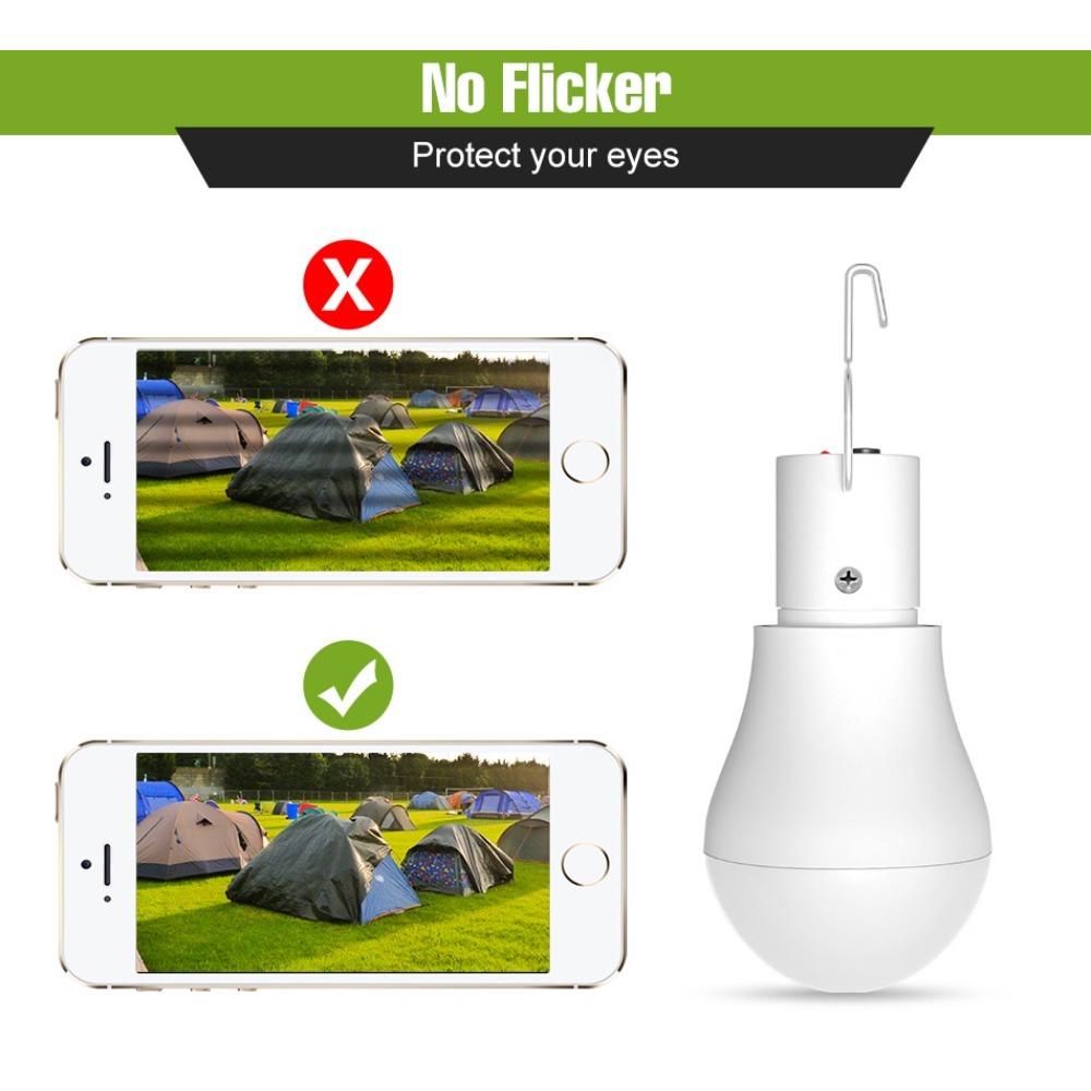 LED Solcellepære Utendørs Campinglampe Hage 15W Oppladbar Ladelys Gårdsplassdekorasjon Hengende USB Innendørs Nødpærer