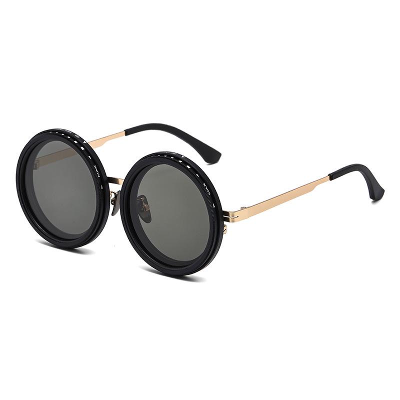 Vintage Round Steampunk Sunglasses For Men Women Outdoor Sport Shades -Level Adjustable Dimming Sun Glasses Uv400