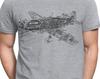 P-51 Mustang Fighter Plane T-shirt S-XXL, WW2, Aircraft, Sketch, Drawing, Blueprint, Schematic, Cool Gift
