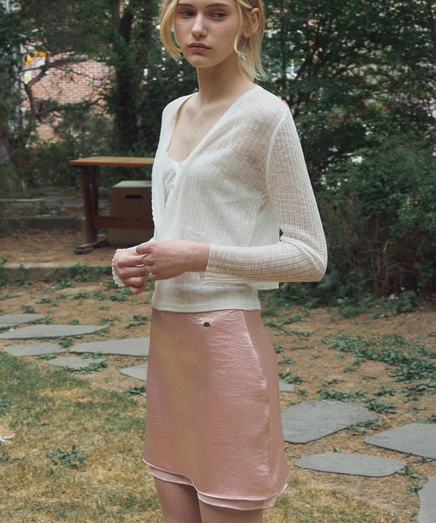 Heint Mist Double Layered Satin Mini Skirt 3Col_Pink