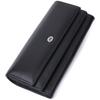 Functional Women's Wallet with Two Flaps Made of Genuine Leather ST Leather 22696 Black
