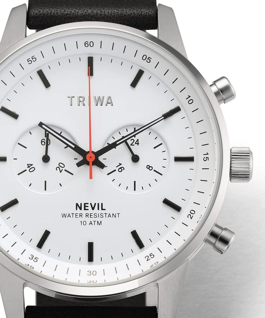 2 Black Calfskin Canvas Graphic Japan Official Swedish Nordic Includes 2 White Dial TRIWA/Triwa Men's & Women's (Unisex) Watch, Straps, Chronograph, &