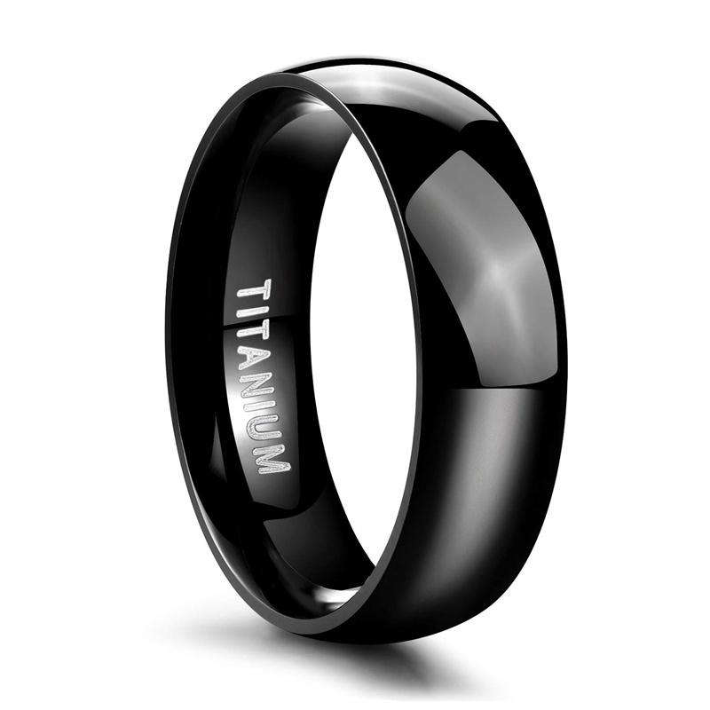 2/4/6/8mm Mens Wedding Band Polished Women Titanium Simple Engagement Classic Rings Black Silver Color Lady anel 3-15