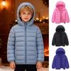 Kids Winter Coat Hooded Puffer Jacket Windproof Zipper Sport Coat Lightweight Warm Kids Fashionable Outerwear for School Outdoor Activities