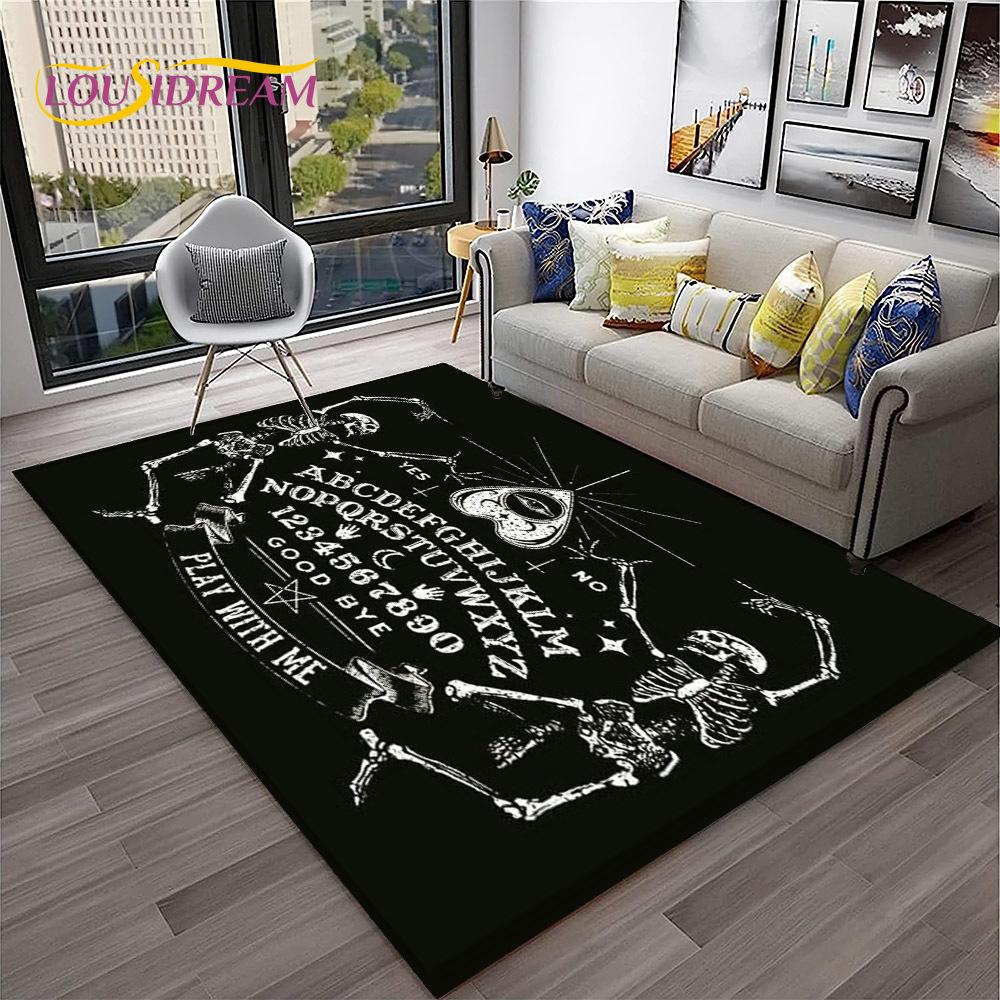 Tappeto Moquette Orrore Stregoneria Ouija Tarocchi Gotico per Casa Soggiorno Camera da Letto Divano Zerbino Arredamento, Tappeto Area Bambini Antiscivolo Tappetino da Pavimento