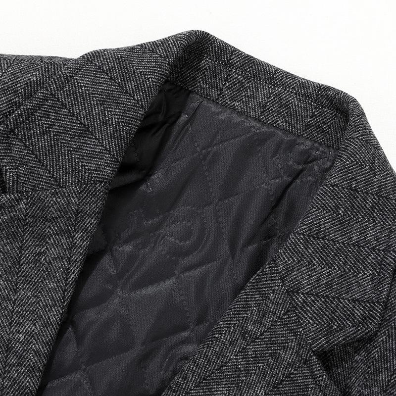 Herbst und Winter Mittel- und Langwolliger Trenchcoat Mittelalterliche und Junge Business Steppjacke Lässig Warm