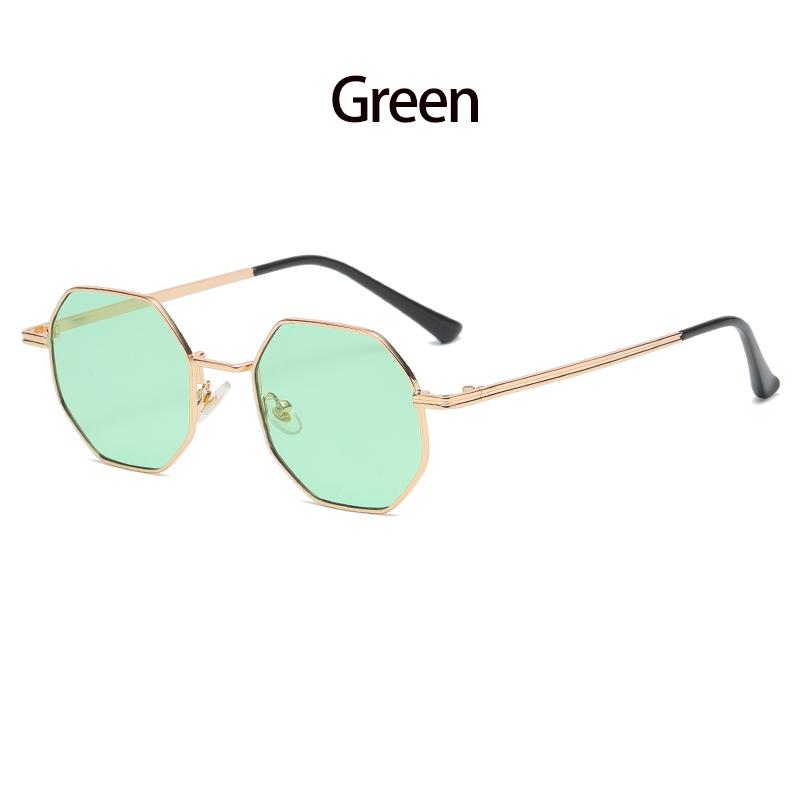 Higodoy Polygon Sunglasses Male Retro Octagon Metal Sunglasses for Female Luxury Brand Goggle Sun Eyeglasses Ladies Gafas De Sol