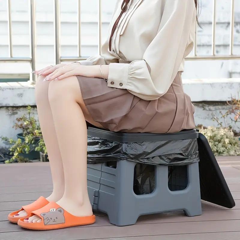Camping Folding Toilet Movable Car Toilet Bucket Car Emergency Self-driving Travel Portable Outdoor Toilet Portable Trash Can