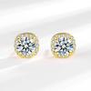 Full Paved Zircon Stud Earrings For Women Fashionable Sparkling Hoops Elegant Daily Jewelry Accessories Gift
