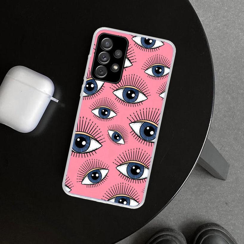 Lucky Blue Evil Eye Phone Case for Samsung Galaxy A17 A16 A26 A36 A56 A57 A37 A15 A25 A35 A55 A14 A24 A34 A54 A13 A23 A33 A53 Ga