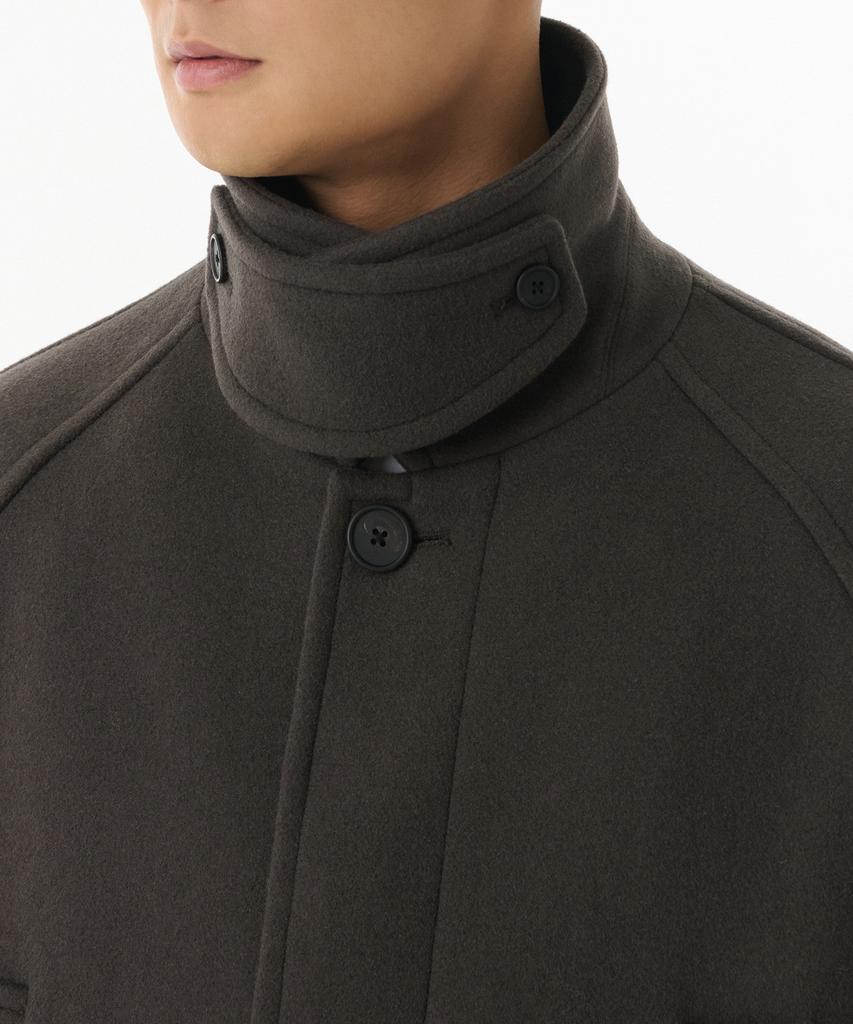 Musinsa Standard Wool Blend Oversized Muff Balmacaan Coat [Khaki Brown]