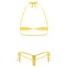 Set Bikini cu Șireturi și Gât Înalt pentru Femei, Tanga cu Talie Joasă, Costum de Baie Micro din Două Piese, Lenjerie Intimă de Plajă