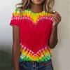 Colorful Tie Dye Pattern 3D Print T-Shirts Women O-Neck Short Sleeve T Shirt Y2k Harajuku Plus Size Tees Tops Female Clothing