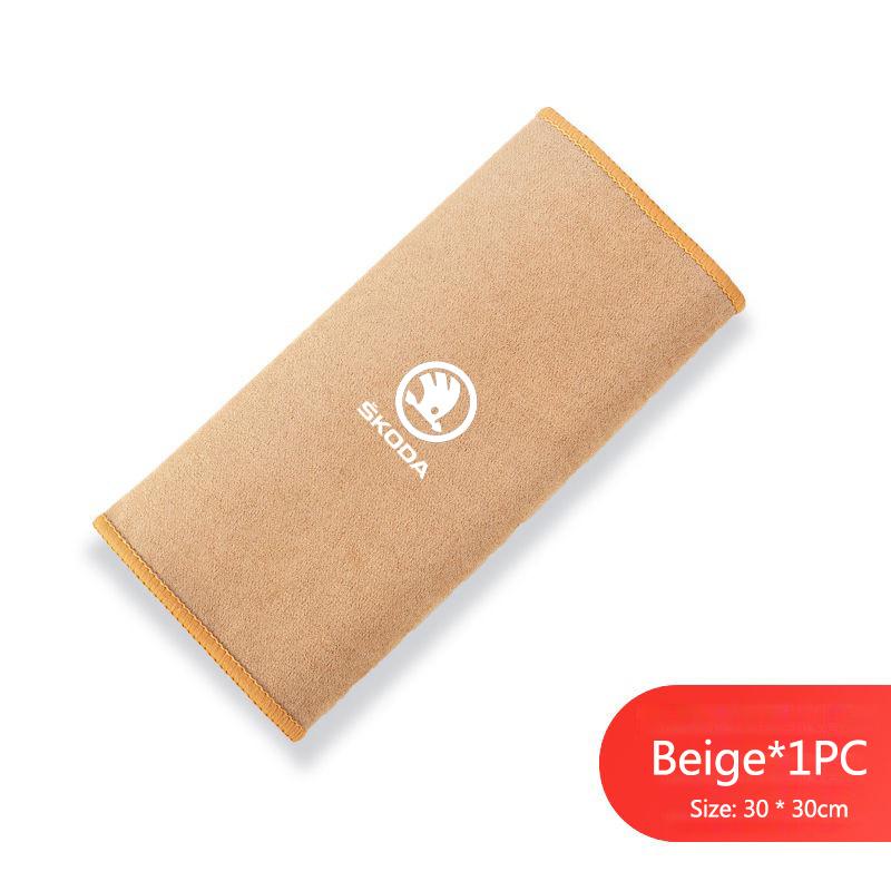 1pcs Car Cleaning Cloth Auto Emblem Cleaning Drying Rag Cloth Wash Microfiber Accessories For Skoda Yeti VRIS Octavia a5 Kodiaq QN8