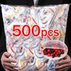 500/100 יחידות מכסה מזון חד פעמי צבעוני מכסה עטיפה אלסטית שקית סרט נצמד חד פעמי מכסה קערה שקית אחסון למטבח
