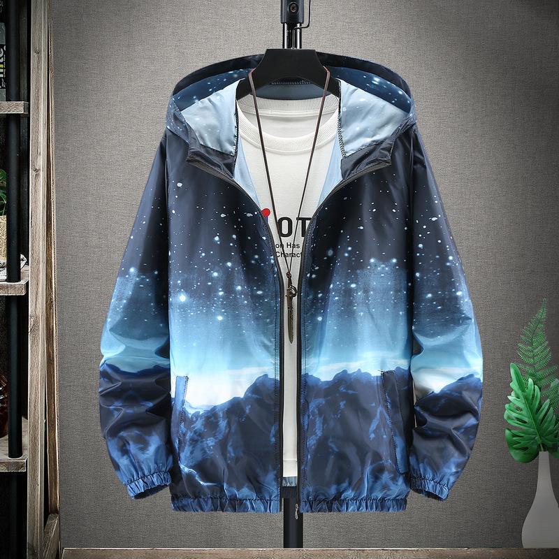 Giacca da Uomo Ultraleggera Riflettente con Gradiente e Protezione Solare - Stile Estivo Europeo e Americano