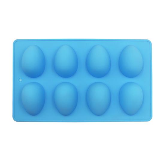 Egg Shaped Silicone Mold for Baking 8-Cavity Food-Grade Non-Stick Chocolate Molds Flexible Easter Freezer Molds Dishwasher Safe Cake Jello Ice Cream