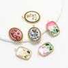 4pcs/lot New Design Enamel Stereoscopic Flower Charms For DIY Necklaces Making Stainless Steel Jewelry Accessories