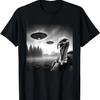 Turkey Gobbler Farmer Thanksgiving Selfie UFOs Weird Aliens T-Shirt,Comfortable Pure Cotton