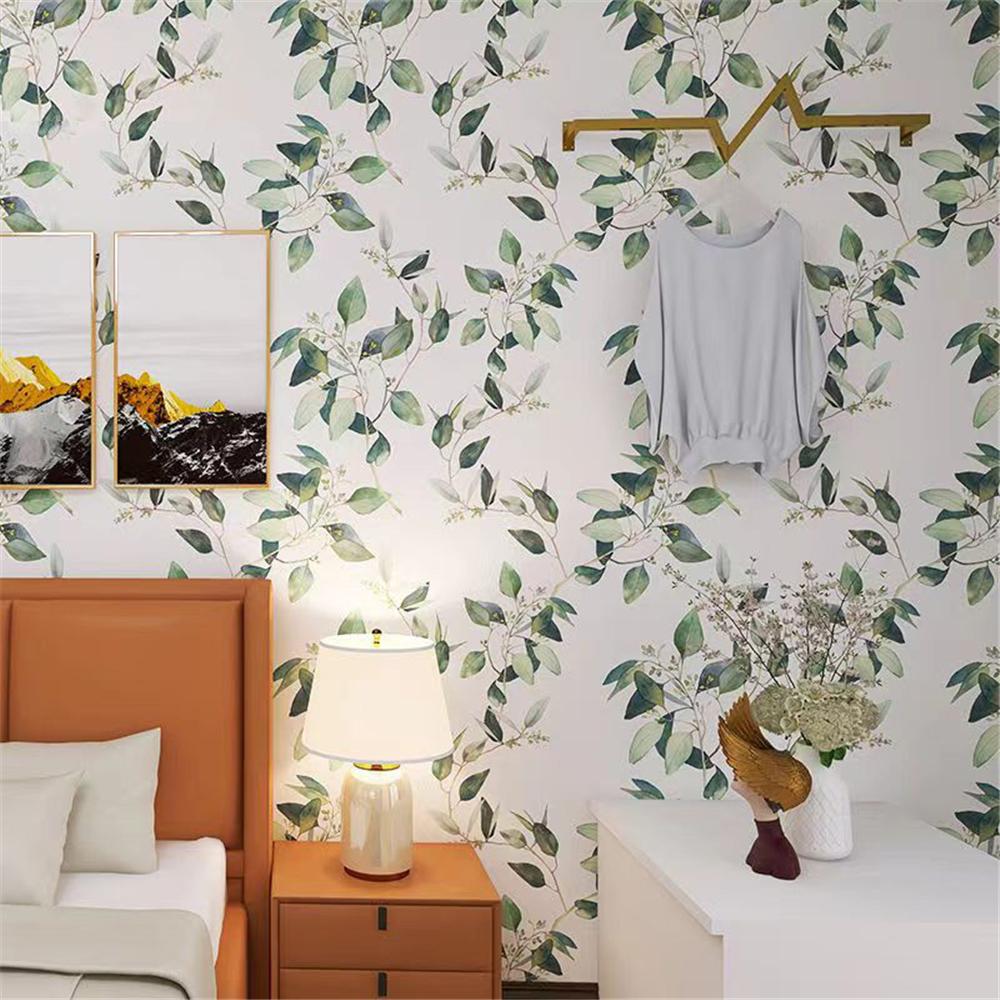 Vinyl Green Leaf Peel And Stick Wall Cover Self Adhesive Contact Paper Removable Water-Repellent Wall Cover For Furniture Renovation