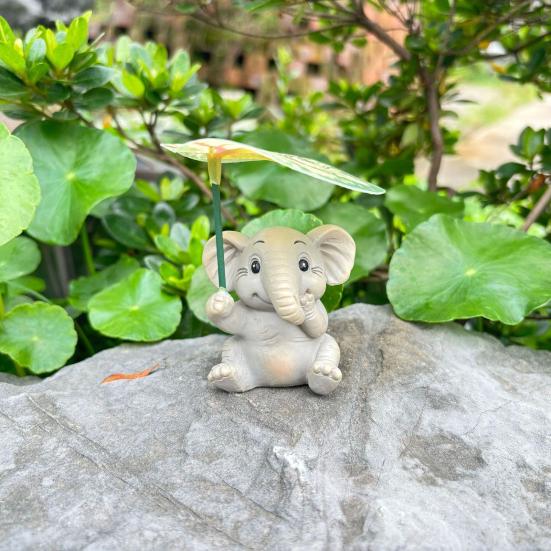 Garden Ornament Cartoon Elephant Tortoise Frog Design Waterproof Resin Animal Sculpture Garden Patio Balcony Decor