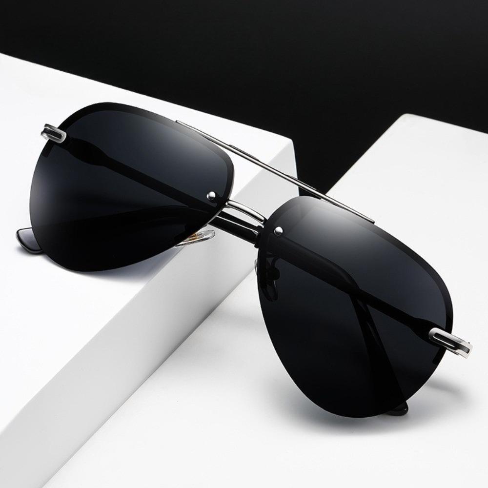 European American Trend Frameless Sunglasses Men UV400 UV Resistant Driving Glasses Frog Style