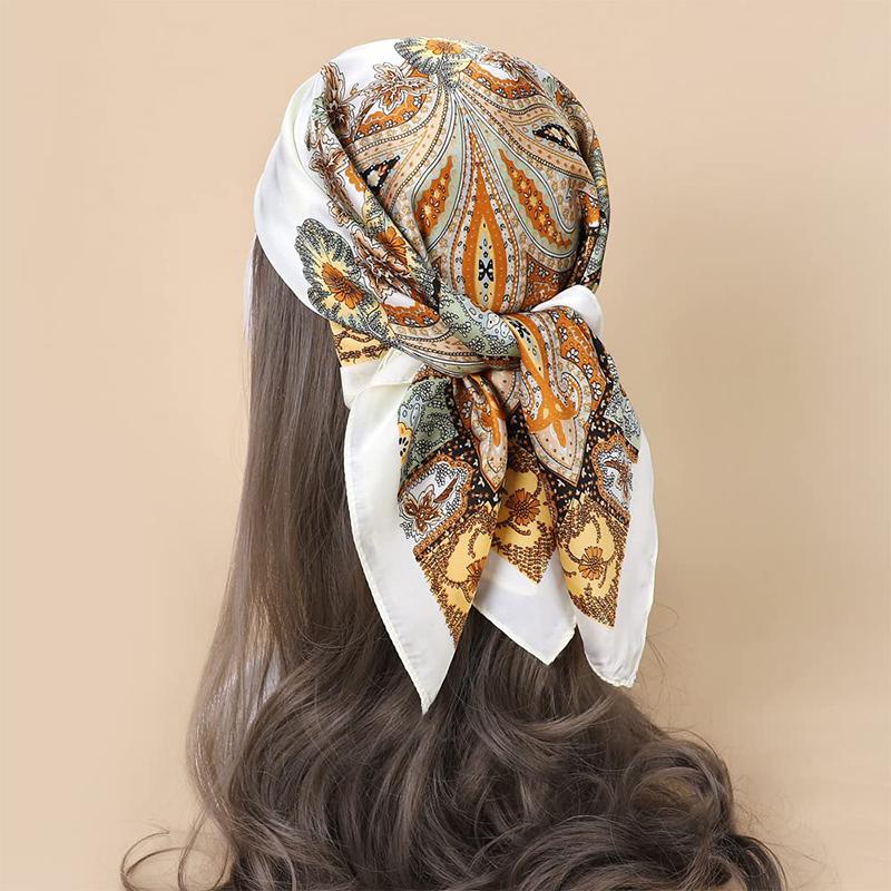 Fashion Print Silk Hairbands Scarf Women Spring New Elagant Floral Bandana Neck Kerchief Head Bands Foulard Female Scarfs