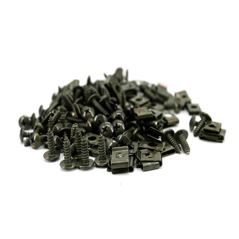Car Self-tapping Screw Fasteners Auto Metal U-shaped Spacers Self-Tapping Screws Kit Car Motorcycle Modification Accessories