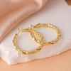 European Cable Knit Hoop Earrings - Large Round, Personalized Spiral Niche Design for Women