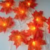 Garland String Light Provoz na baterie Červený javorový list Díkůvzdání Dekorační lampa Pohádkové strunné světlo pro domácí sváteční párty osvětlení