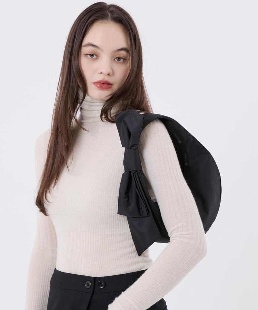 BOW CRESCENT SHOULDER3017Black Bows