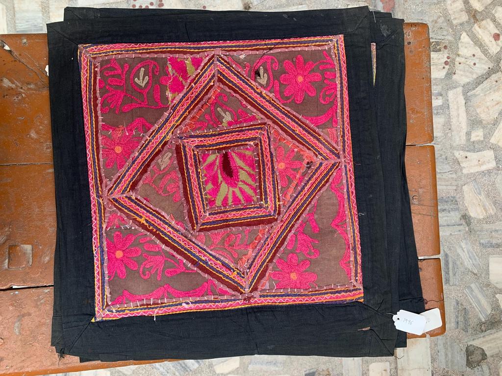 Hand Embroidered Cotton Pillow Cover: Boho Decorative Cushion 40