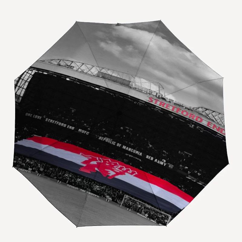 1pc   Flag Umbrella Portable Folding Umbrella Iron Frame Hole Bone Structure Outdoor Home Umbrella