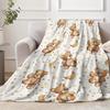 1pc Adorable Bear Blanket, Warm Fuzzy Blanket with Star and Moon Pattern, Ideal for Christmas, New Year and Toddler Bed Decor