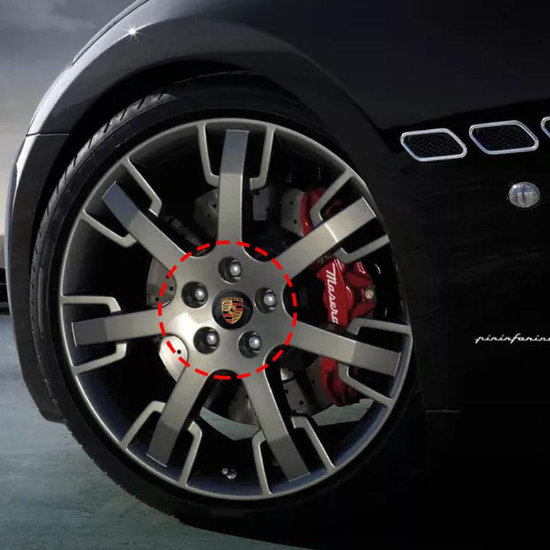 4 st 56 mm Aluminium Bilhjul Center Dekal Nav Klistermärke För Porsche Boxster Cayenne Panamera Macan Cayman 911 918 996 917 991
