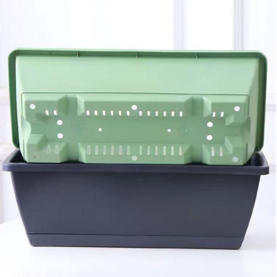 Vegetable Growing Box Flowerpot with Drainage Holes Thickened Edge Strong Load-Bearing Indoor Rectangular Vegetable Herb Planter Box