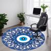 1 pièce Tapis Rond Mandala Œil Maléfique pour Bureau, Tapis Convient pour Bureau, Sous les Fauteuils de Bureau Chambre à Coucher Salon Décoration Intérieure, Déco de Pièce