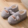 Cotton Slippers Autumn and Winter Home Cotton Shoes Bag Heel Wool Slippers Warm and Velvet Thick-soled Couple Cotton Mop