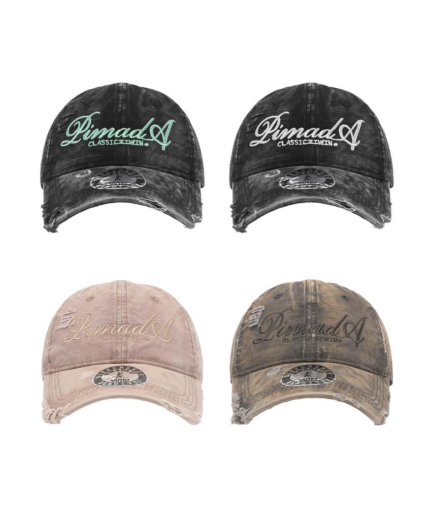 Pimadajiwin Crazy Damaged Washed Ball Cap_4 Colors