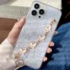 Capa de Celular com Glitter de Resina para iPhone 17 Pro Max com Pulseira, Design Transparente de Laço