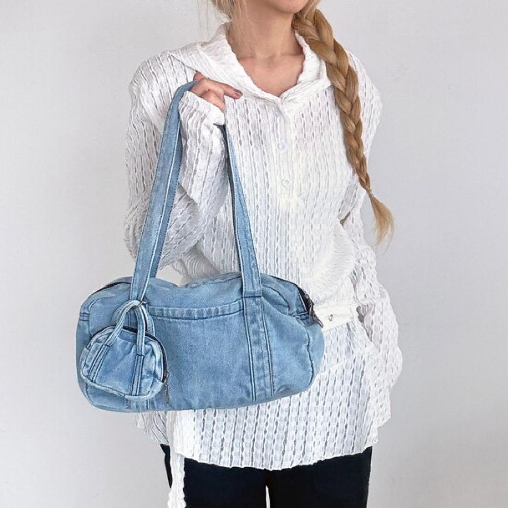 Fromheaven Denim Tote Shoulder Bag Blue S510