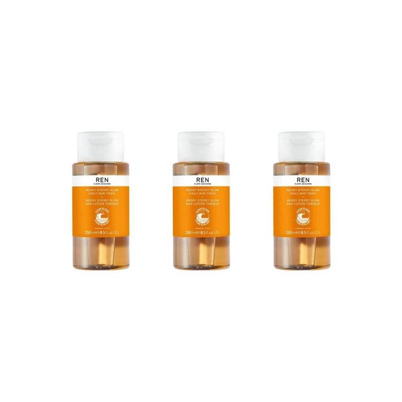 Ren Skincare Ready Steady Glow Daily AHA Tonic Toner 250ml 3 Packs, 3 Pcs