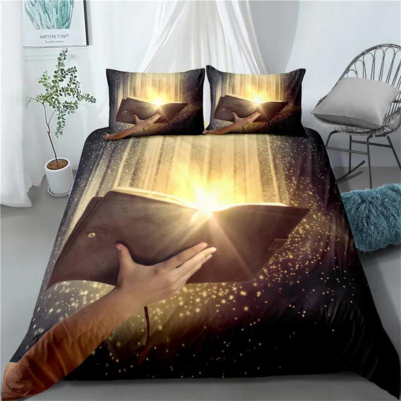 3D Jesus Dynetrekk sett Christian Sacred Jesus Polyester Sengesett Cross Dynetrekk Passer for Christian Jesus King