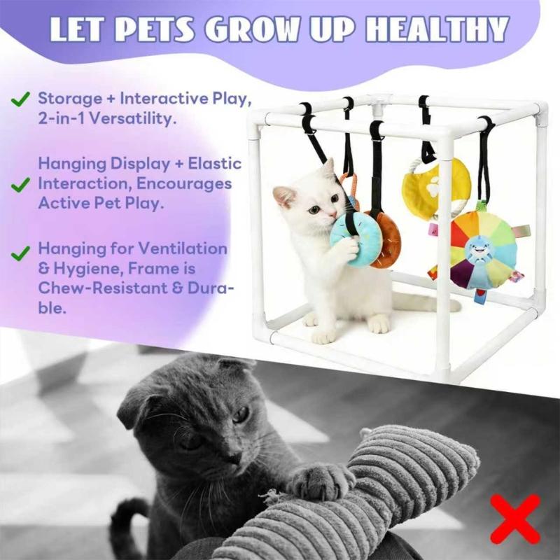 Dog Play Gym Set With PVC Frame And Engaging Accessories For Indoor Outdoor Exercise And Entertainment